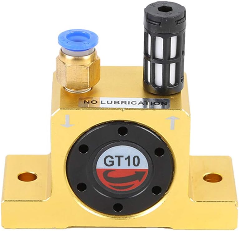 AFUXING Industrial Turbine Vibrators (GT10), G 1/8" Silent Pneumatic Turbine Vibrators for hopper, Golden GT-10 Industrial Vibrator Aluminium 6Bar, 1086N, 112l, 37500VPM - Image 1